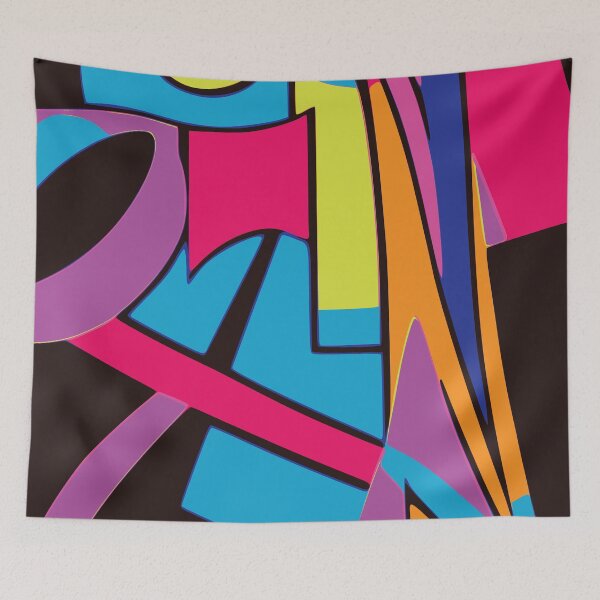 Item preview, Number Seven, Geometric Design, In Cerise Red, Blue, Black, Yellow, Orange designed and sold by I-Desire.
