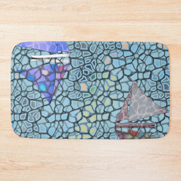 Item preview, sailboats, mosaic, ships, water pattern, boracay, sea, day, light, waves, reflections, tranquility, smoothness,relaxation, rest designed and sold by Maria Mihailova.