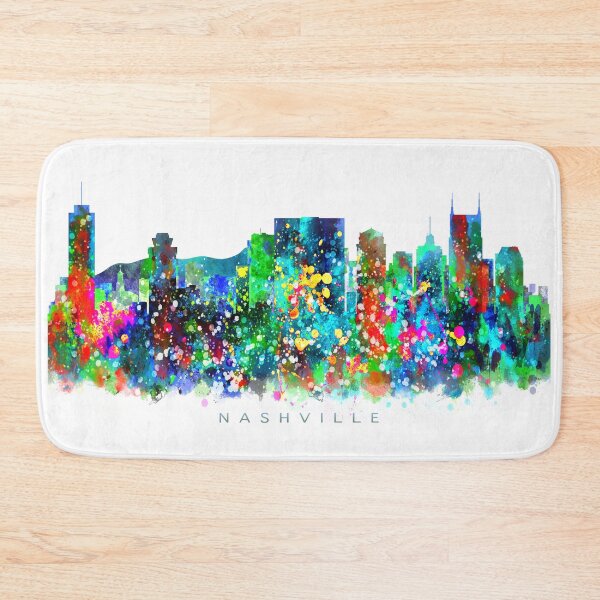 Item preview, Nashville, Tennessee Skyline Watercolor Painting designed and sold by InkistPrints.