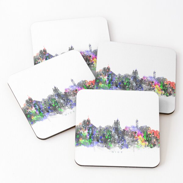 Item preview, Nice, France Skyline Watercolor Painting designed and sold by InkistPrints.