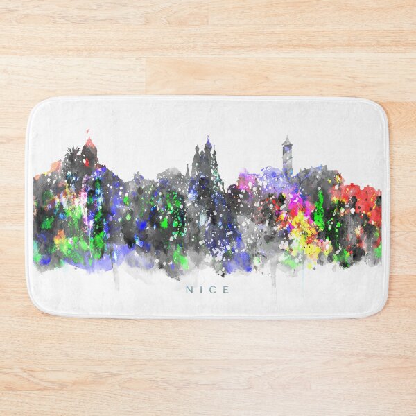 Item preview, Nice, France Skyline Watercolor Painting designed and sold by InkistPrints.