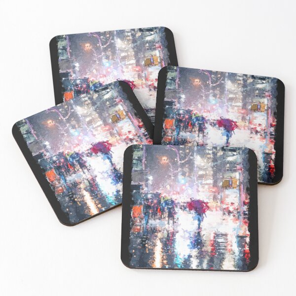 Item preview, Rainy City Lights - Vertical Cityscape Art designed and sold by memendesign.