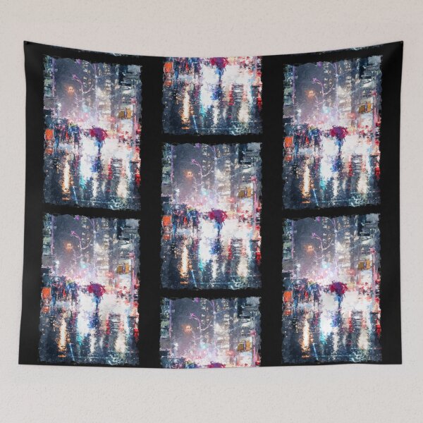 Item preview, Rainy City Lights - Vertical Cityscape Art designed and sold by memendesign.