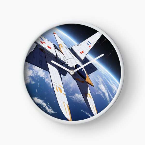 Spaceship Near Planet Clock