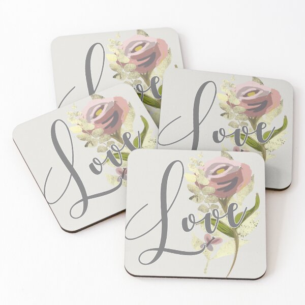 Item preview, Shabby chic abstract hand drawn wild rose gold LOVE - Caroline Laursen Original designed and sold by Caroline Laursen.