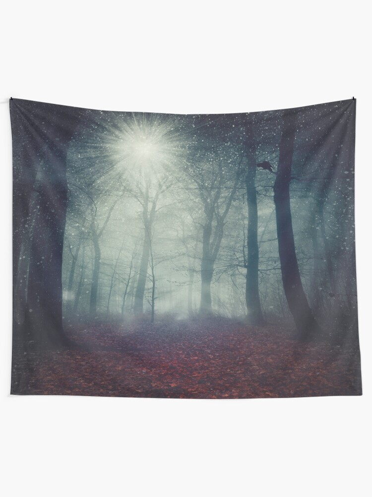 Alternate view of enchanted forest Tapestry