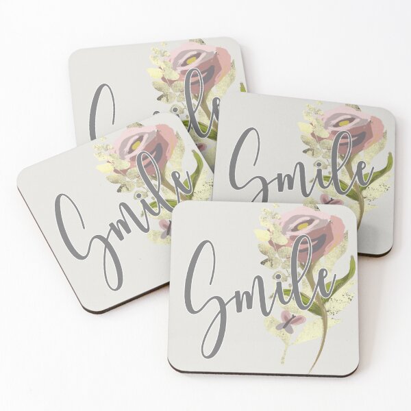 Item preview, Shabby chic abstract hand drawn wild rose gold SMILE - Caroline Laursen Original designed and sold by Caroline Laursen.