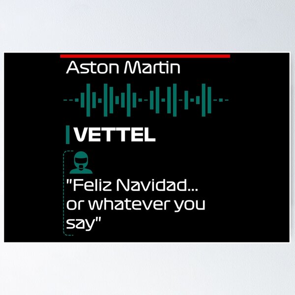Item preview, Festive Vettel says Feliz Navidad - F1 Team Radio Quote designed and sold by StickItOnPole.