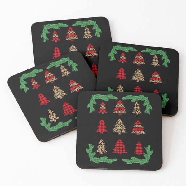 Item preview, Plaid and Leopard Christmas Trees designed and sold by Losthorsedesign.