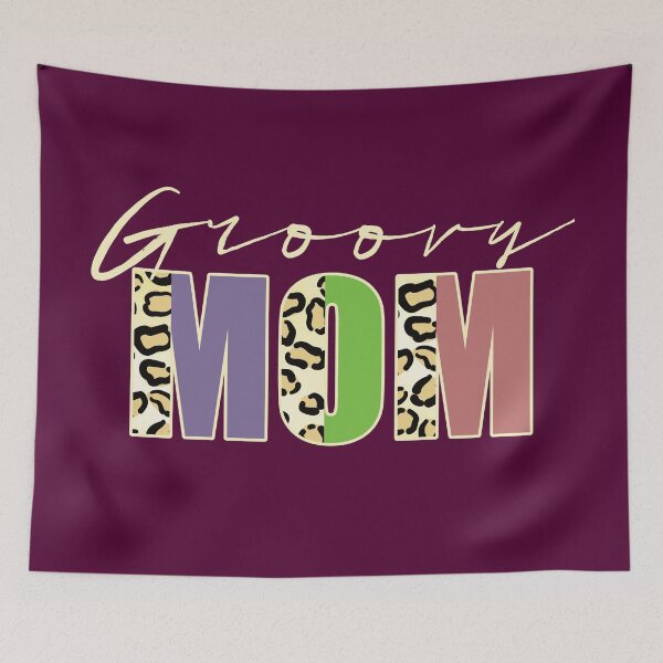 Item preview, Groovy Mom Leopard Print Text Retro Family Quote designed and sold by CRHPOD20.