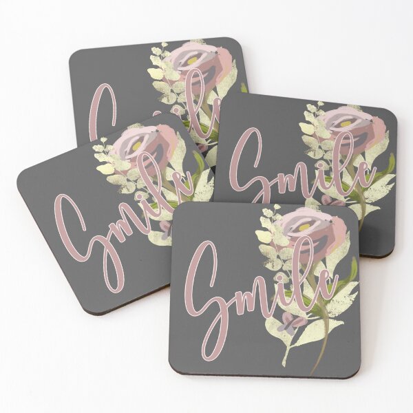 Item preview, Shabby chic abstract hand drawn wild rose gold SMILE - Caroline Laursen Original designed and sold by Caroline Laursen.