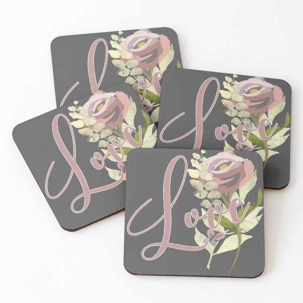 Item preview, Shabby chic abstract hand drawn wild rose gold LOVE - Caroline Laursen Original designed and sold by Caroline Laursen.