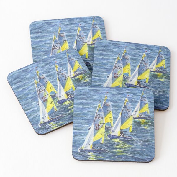 Item preview, Four RS Fevas: Sailing Dinghies Racing at Trearddur Bay  designed and sold by LymphomaLass.