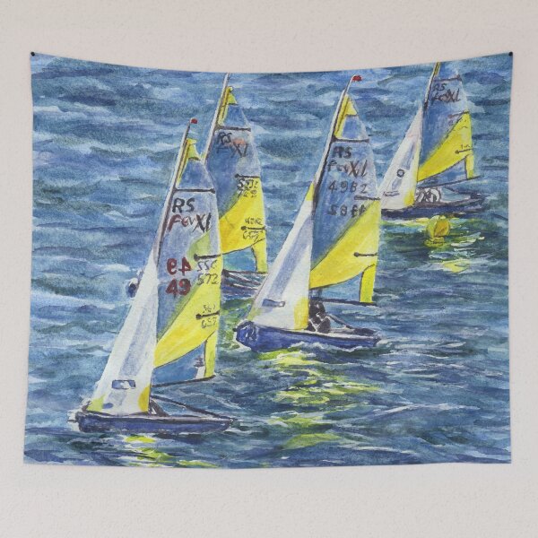 Item preview, Four RS Fevas: Sailing Dinghies Racing at Trearddur Bay  designed and sold by LymphomaLass.