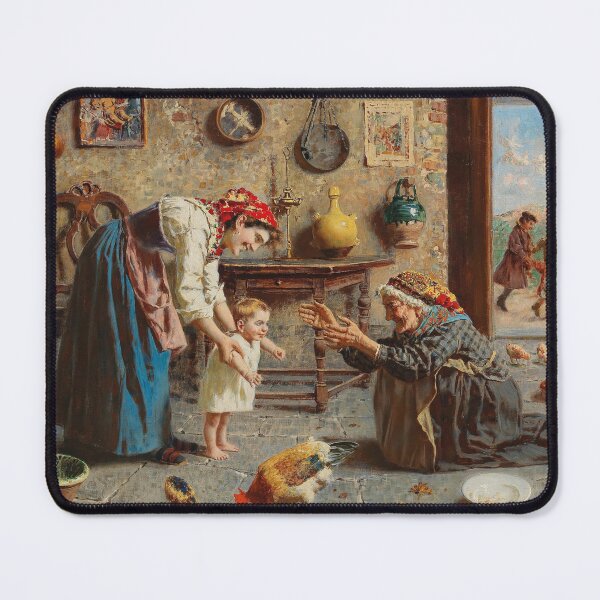 Item preview, First Steps | Eduardo Eugenio Zampighi | 1940 Italian Family Art designed and sold by CJET.
