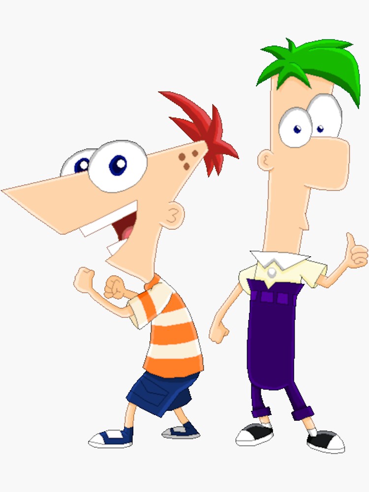 Pixel Phineas And Ferb Sticker For Sale By Leahsanders Redbubble