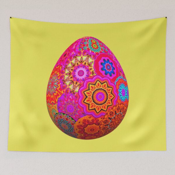 Artikelvorschau, Dekoratives Ei in Fuchsia & Orange entworfen und verkauft von Edenglow Prints & Peculiars.