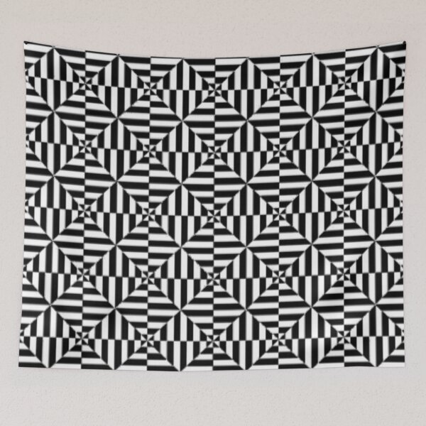 Item preview, 60's inspired black and white stripe kaleidoscope pattern designed and sold by WorldOfWendyArt.