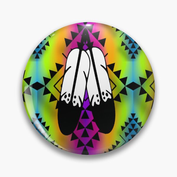 Item preview, Neon Rainbow Gradient / Black Double Feather Native Print designed and sold by JMWCD.