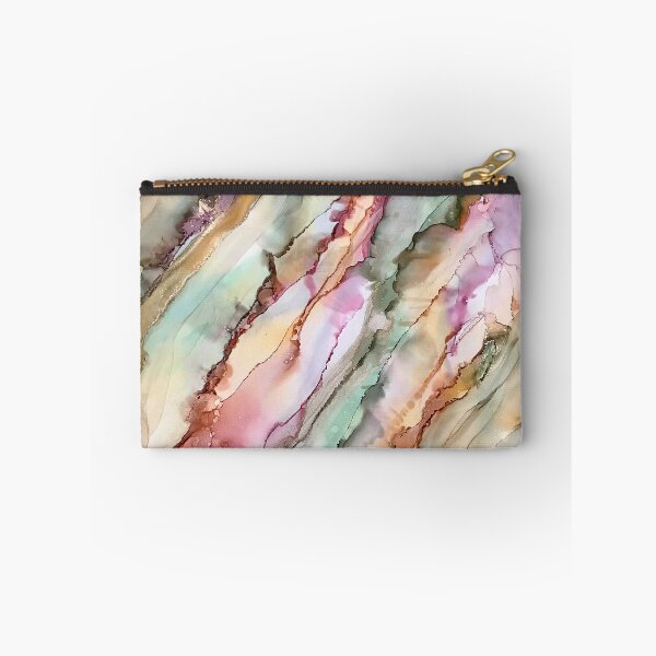 Item preview, Calm - alcohol ink artwork with moss, peach, pink and gold designed and sold by NessaLovell.