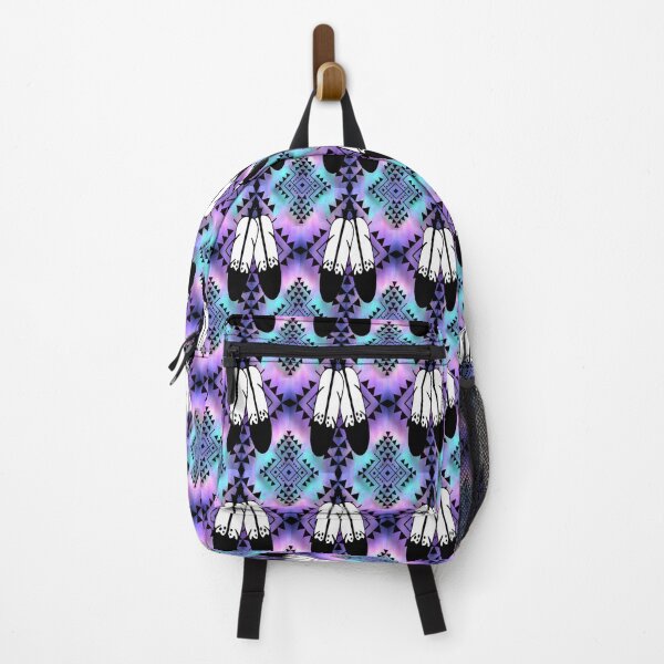 Item preview, Aqua / Pale Pink / Purple Gradient / Black Double Feather Native Print designed and sold by JMWCD.