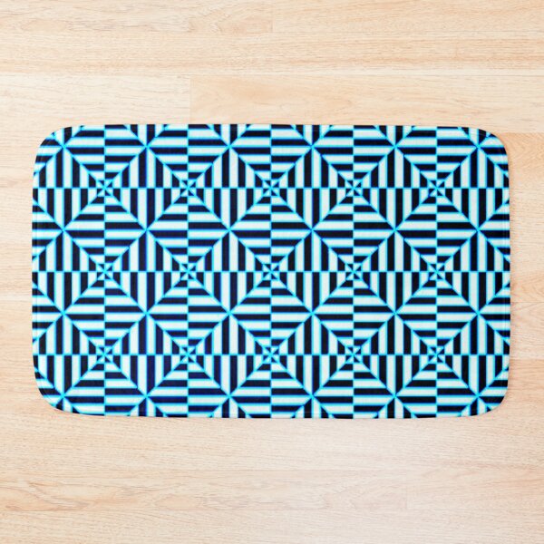 Item preview, 60's inspired blue stripe kaleidoscope pattern designed and sold by WorldOfWendyArt.