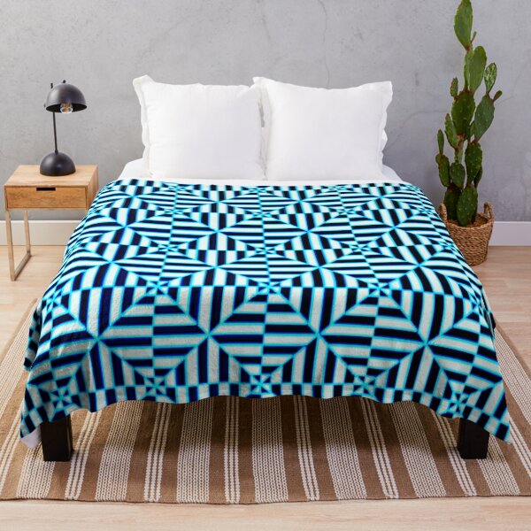 Item preview, 60's inspired blue stripe kaleidoscope pattern designed and sold by WorldOfWendyArt.