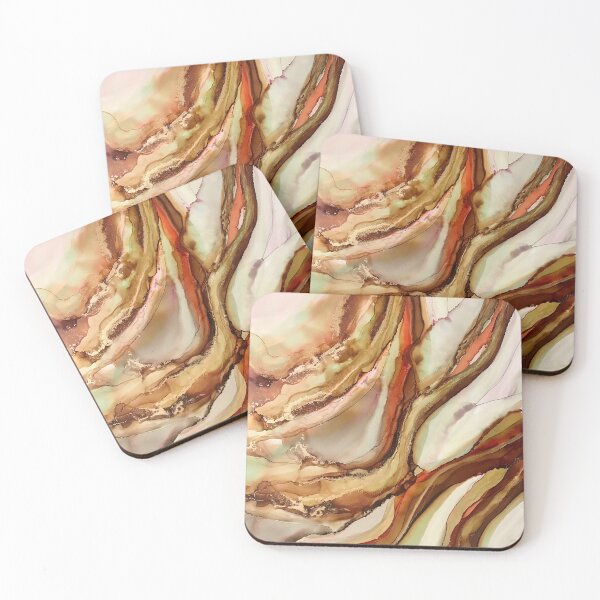 Item preview, Stringy Bark - Alcohol Ink artwork with brown, gold, copper, moss designed and sold by NessaLovell.