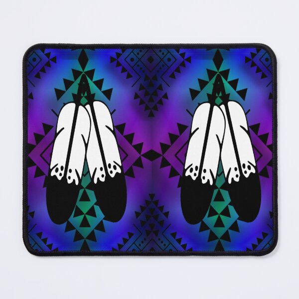 Item preview, Teal / Purple / Aqua Gradient / Black Double Feather Native Print designed and sold by JMWCD.