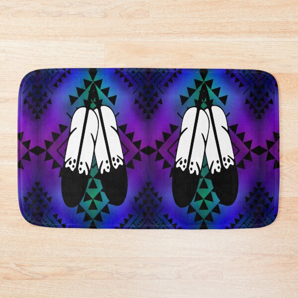 Item preview, Teal / Purple / Aqua Gradient / Black Double Feather Native Print designed and sold by JMWCD.