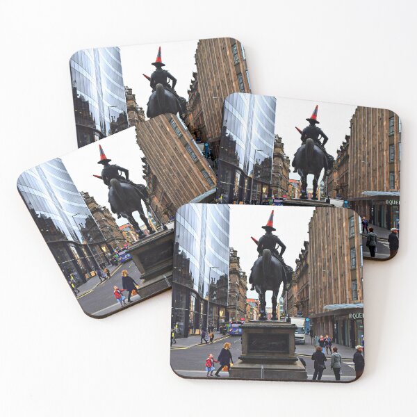 Item preview, Glasgow Duke of Wellington with People and Orange Traffic Cone designed and sold by Ian Mooney.