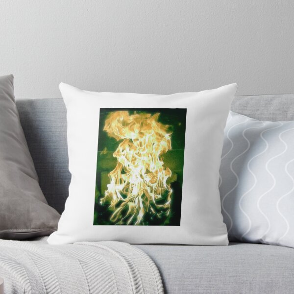 Aperçu de l'œuvre feu dans la cheminée feu brûlant feu vert créée et vendue par ZOKUBANART.