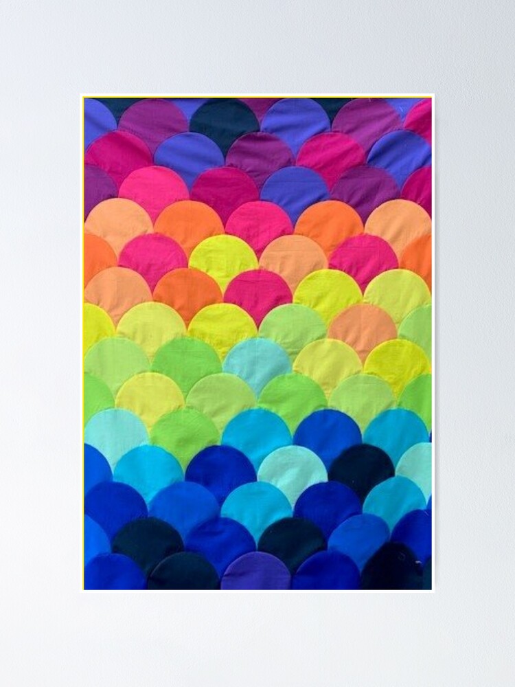 " Rainbow mermaid scales Patchwork quilt patches I love quilting