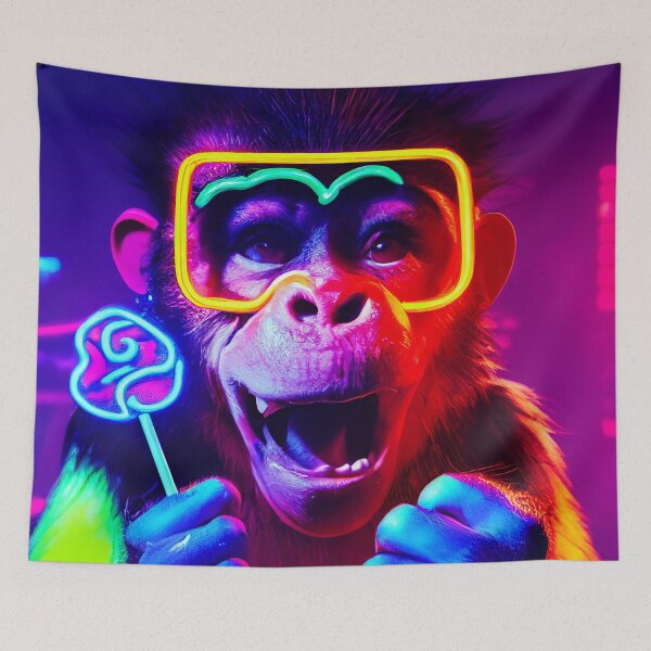 Item preview, Eddie, the Raver Monkey Loves Lollipop designed and sold by PsyFreak! arts.