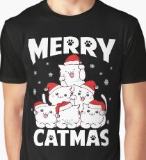 Merry Catmas Funny Pun Christmas Cat Lover Gift Graphic T-Shirt