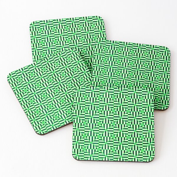 Item preview, 60's inspired green stripe kaleidoscope pattern designed and sold by WorldOfWendyArt.