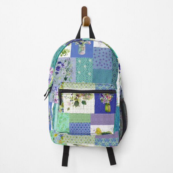 Item preview,  Blue Painted Patchwork Floral Watercolor Pattern designed and sold by Sue Zipkin.