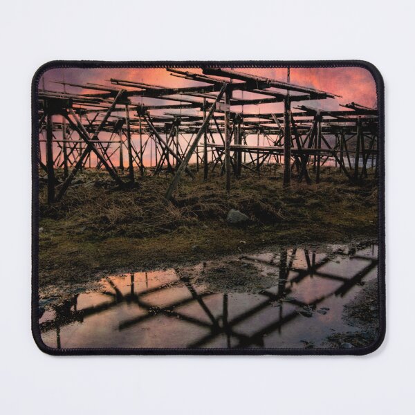 Item preview, Norwegian Cod Drying Racks at Sunset designed and sold by nbrandsberg.