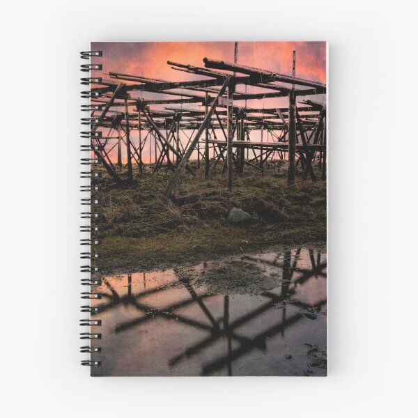 Item preview, Norwegian Cod Drying Racks at Sunset designed and sold by nbrandsberg.