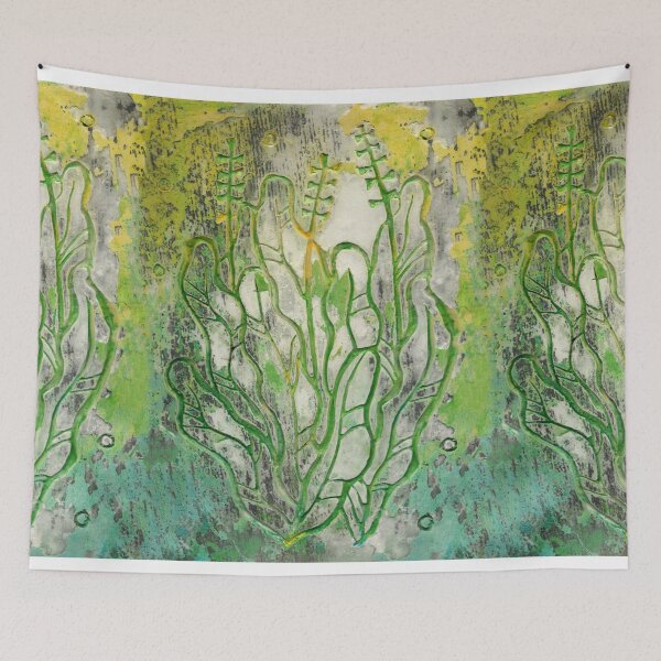 Item preview, Summer Herbs, Abstract Botanical Minimal Floral Green Grey Yellow designed and sold by Julia Khoroshikh.