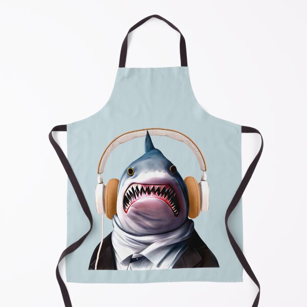 Item preview, Shark with headphones | Great white shark designed and sold by TeeARTHY.