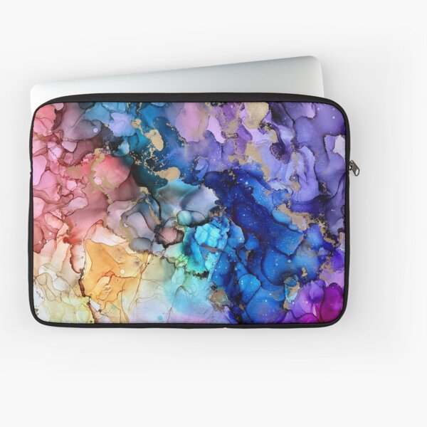 Vista previa del artículo con la obra «Unleashed: ilustraciones con tinta de alcohol en tonos azules, morados, rosas, amarillos y dorados.», diseñado y vendido por NessaLovell.