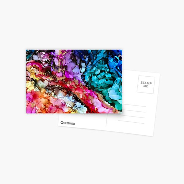 Item preview, Awaken - alcohol ink artwork with rainbow colours designed and sold by NessaLovell.