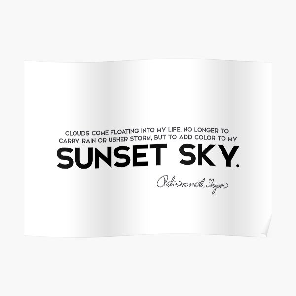 sunset sky - rabindranath tagore Poster