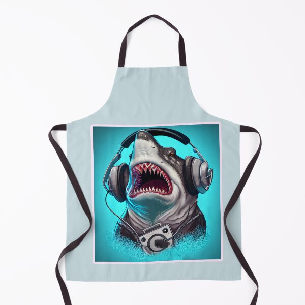 Item preview, Great white shark with headphones | Shark designed and sold by TeeARTHY.