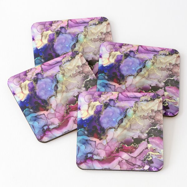 Item preview, Sensation - alcohol ink artwork with pinks, purples, gold, blues designed and sold by NessaLovell.