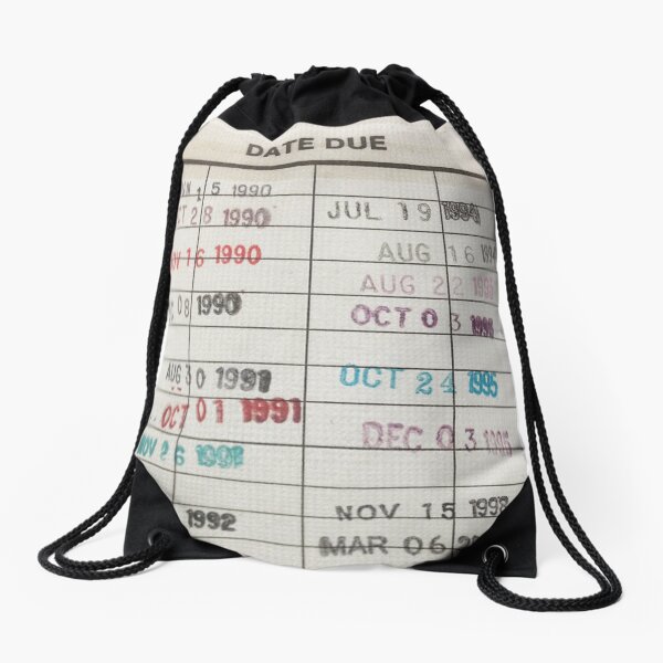 Library Cards Drawstring Bag