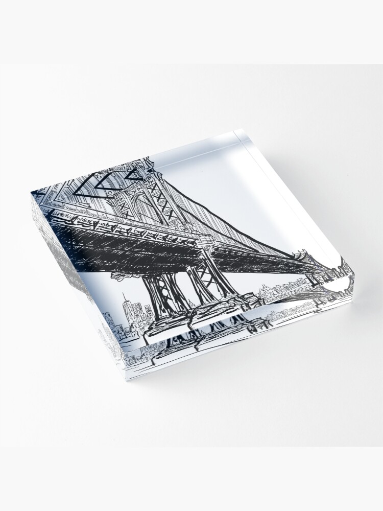 Alternate view of Manhattan Bridge Acrylic Block