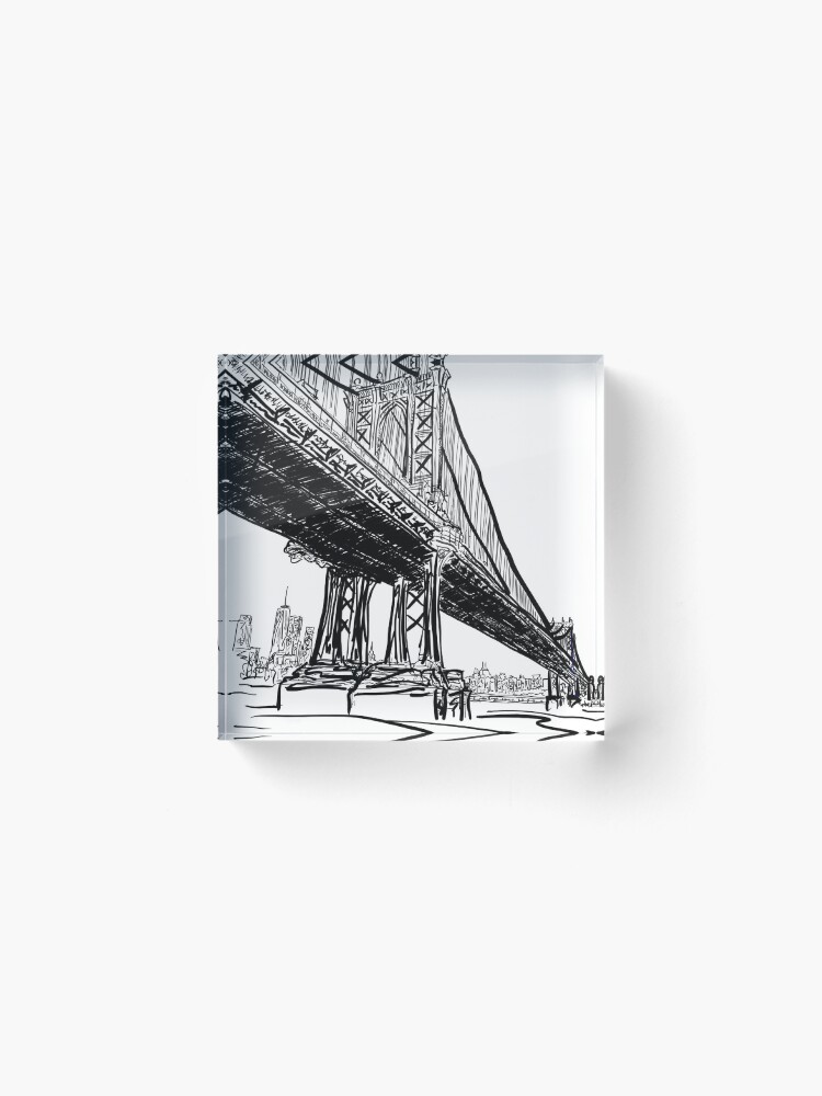 Alternate view of Manhattan Bridge Acrylic Block