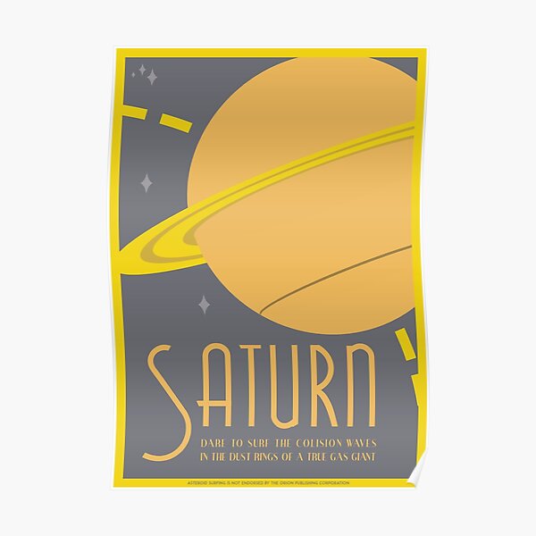 Saturn Art Deco Space Travel Poster Poster For Sale By Walford Designs Redbubble 